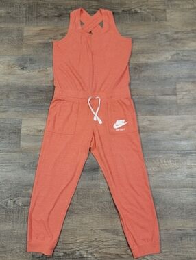 Nike Women’s Vintage Sportswear Romper Y2K Jumpsuit Bodysuit Gym Coral Medium